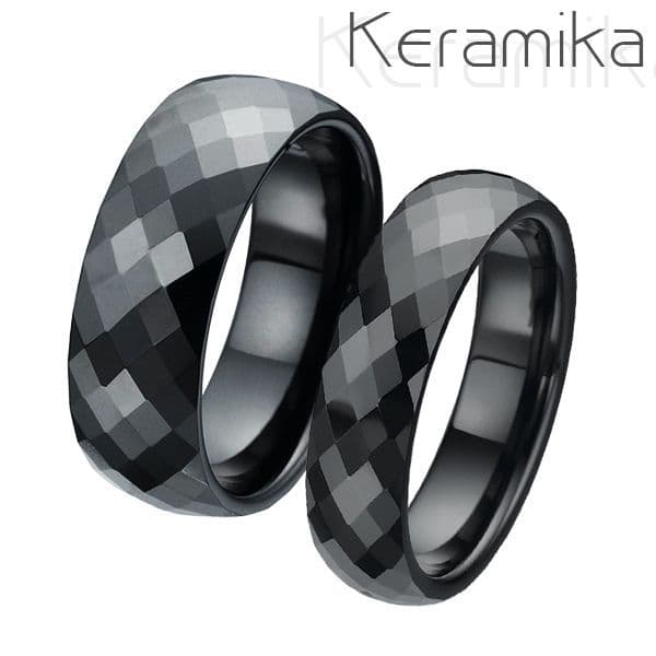 NUBIS KM1002 Keramické snubní prsteny šíře 6mm + 8mm  - pár - KM1002-6, KM1002-8