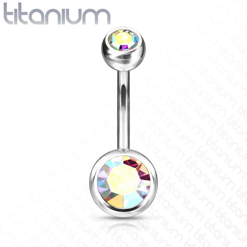 Piercing do pupíku - banánek TITAN (duhová) - náhled 1