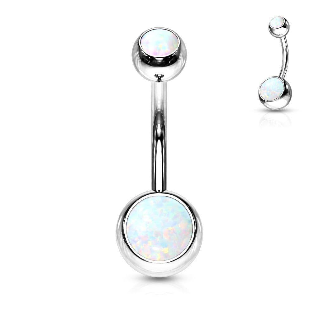 Piercing do pupíku - banánek opál (bílá) - náhled 1
