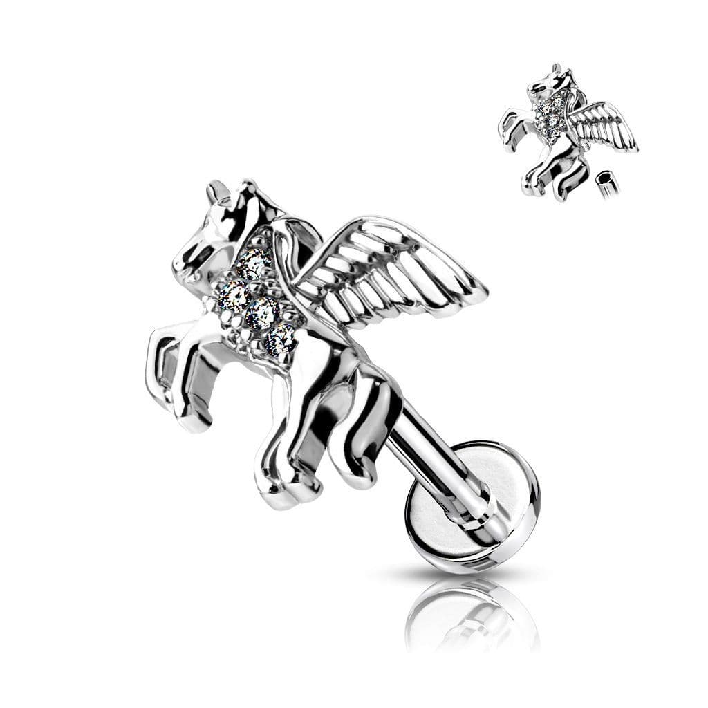 MARRE Piercing do brady / cartilage / tragus, jednorožec (1,2 x 6 mm) - LB1045-1206
