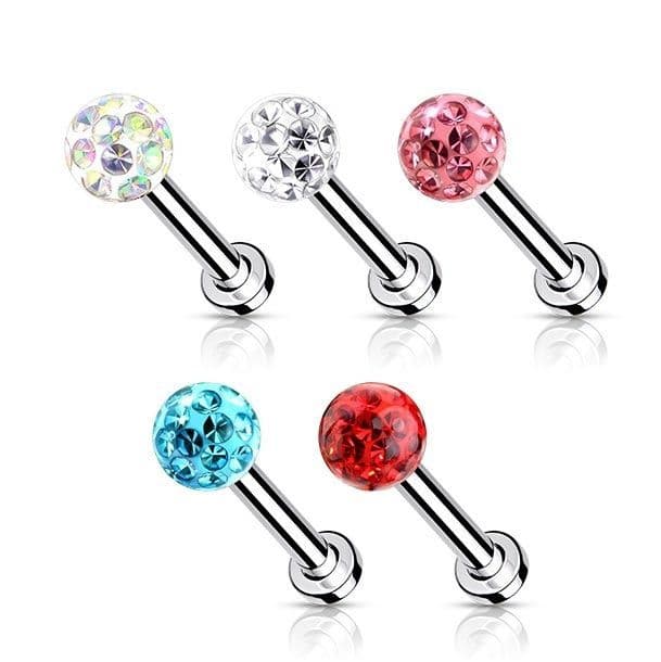 Piercing do brady - labreta/cartilage s kamínky 1,2 x 8 mm (duhová) - LB1089-1208-AB - náhled 2
