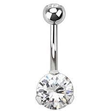 Piercing do pupíku - banánek se zirkony (fialová, 1,6 x 10 mm) - náhled 3