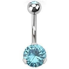Piercing do pupíku - banánek se zirkony (fialová, 1,6 x 10 mm) - náhled 5