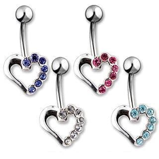 Piercing do pupíku - srdíčko (modrá) - náhled 2