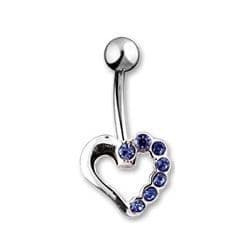 Piercing do pupíku - srdíčko (modrá) - náhled 1