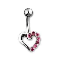 Piercing do pupíku - srdíčko (modrá) - náhled 3