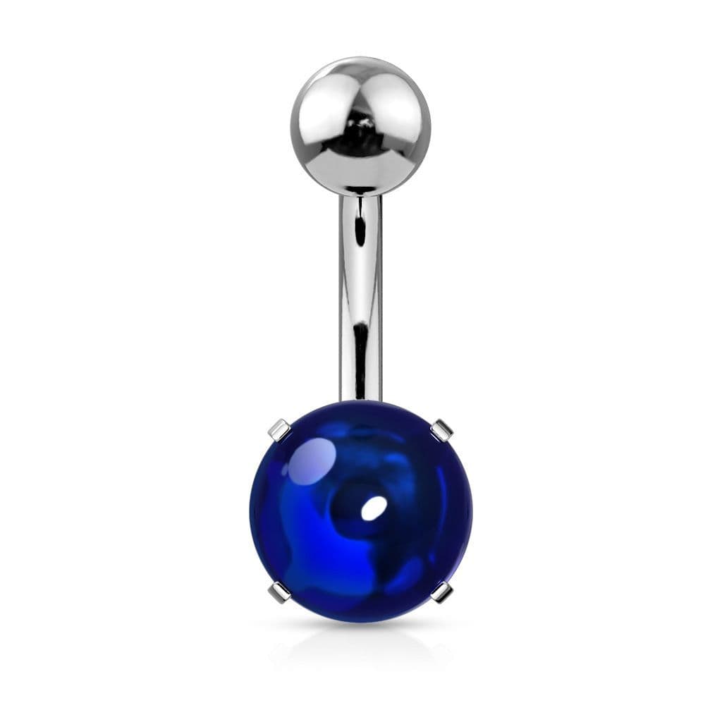 Piercing do pupíku s kulatým kamenem (modrá, 1,6 x 10 mm) - náhled 1