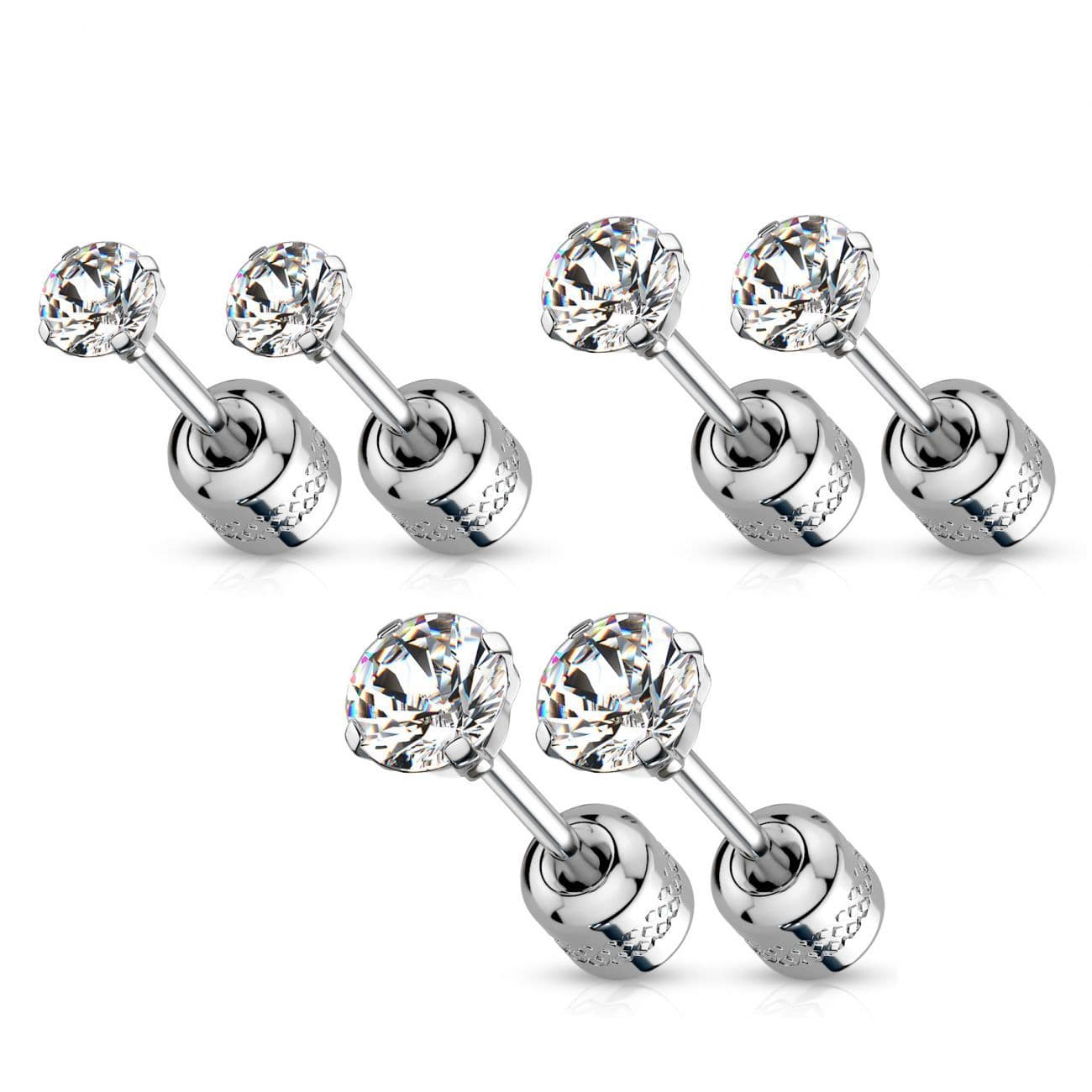 Šroubovací ocelové náušnice (3 mm, 0,7 x 8 mm) - náhled 2