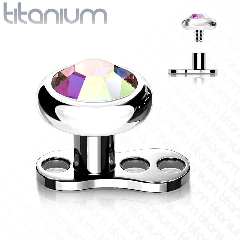 Kompletní microdermal piercing 1,2 mm - duhový kamínek 4 mm - MD028AB-04 - náhled 1