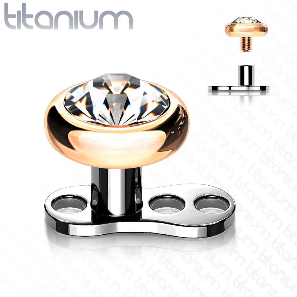 Kompletní microdermal piercing 1,2 mm -  kamínek 4 mm - MD028RD-04 - náhled 1