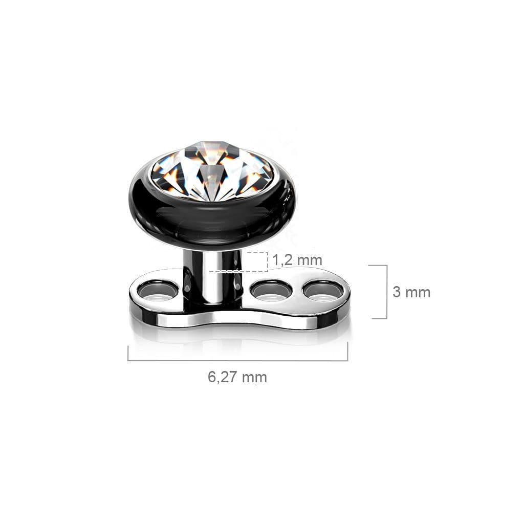 Kompletní microdermal piercing 1,2 mm -  kamínek 4 mm - MD028K-04 - náhled 2