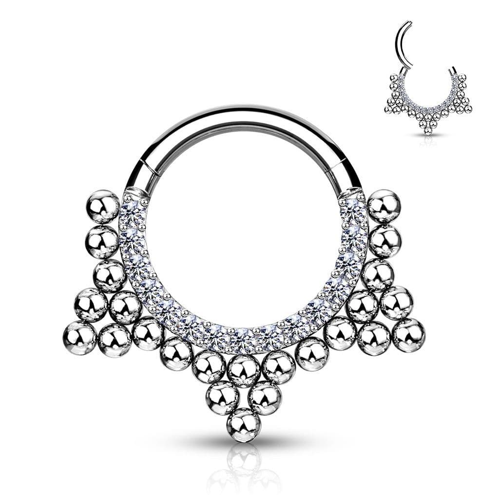 Ocelový piercing do nosu - septum - NS0035-ST - náhled 1