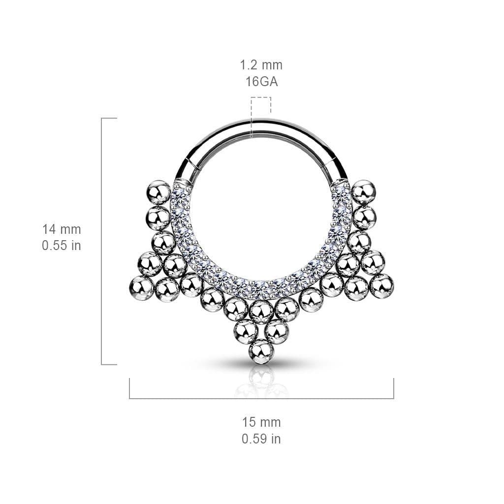 Ocelový piercing do nosu - septum - NS0035-ST - náhled 2