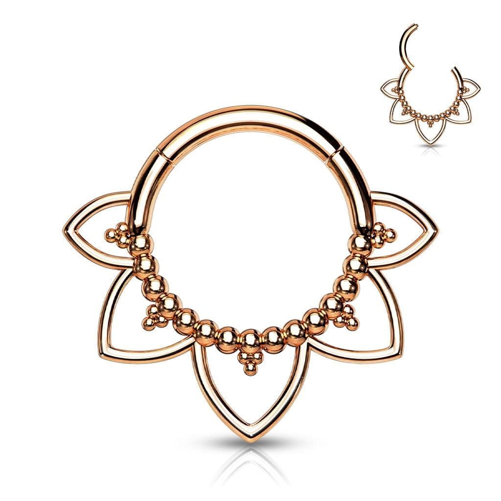 Zlacený ocelový piercing do nosu - septum - NS0033-RD - náhled 1