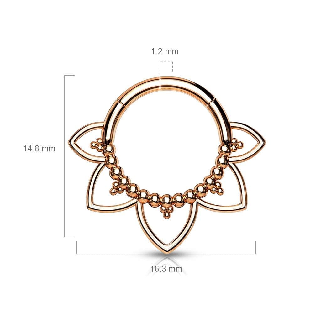 Zlacený ocelový piercing do nosu - septum - NS0033-RD - náhled 2