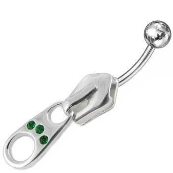 S4U Stříbrný piercing do pupíku - zip (fialová) - BP01007-A - náhled 2