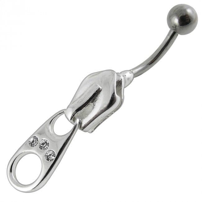 S4U Stříbrný piercing do pupíku - zip (fialová) - BP01007-A - náhled 3