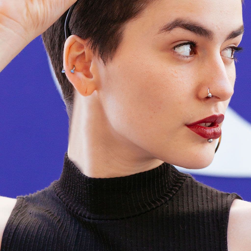 Piercing - podkova s vnitřním závitem (duhová) - náhled 5