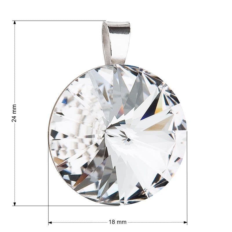 Stříbrný přívěsek s krystaly Swarovski bílý kulatý-rivoli 34071.1 - náhled 3