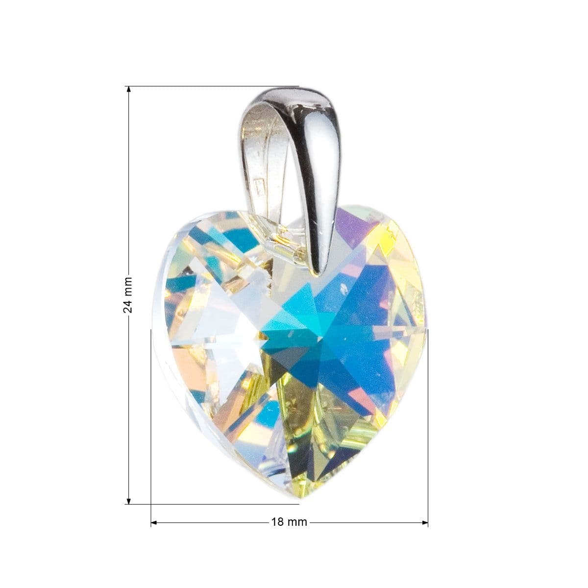 Stříbrný přívěsek s krystaly Swarovski AB efekt srdce 34002.2 - náhled 2