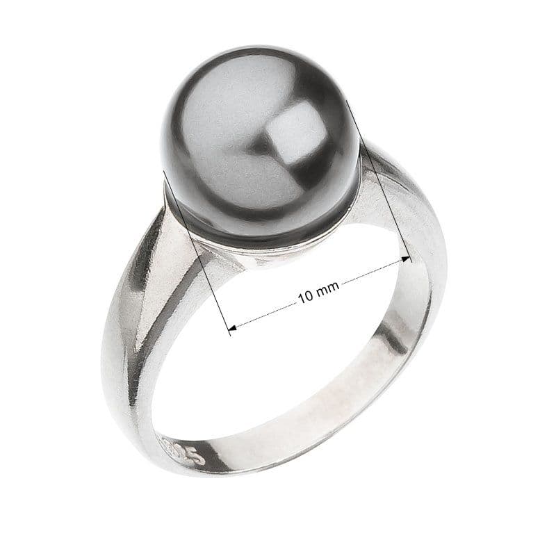Stříbrný prsten se Swarovski perlou šedý 35022.3 vel. 54 - náhled 3