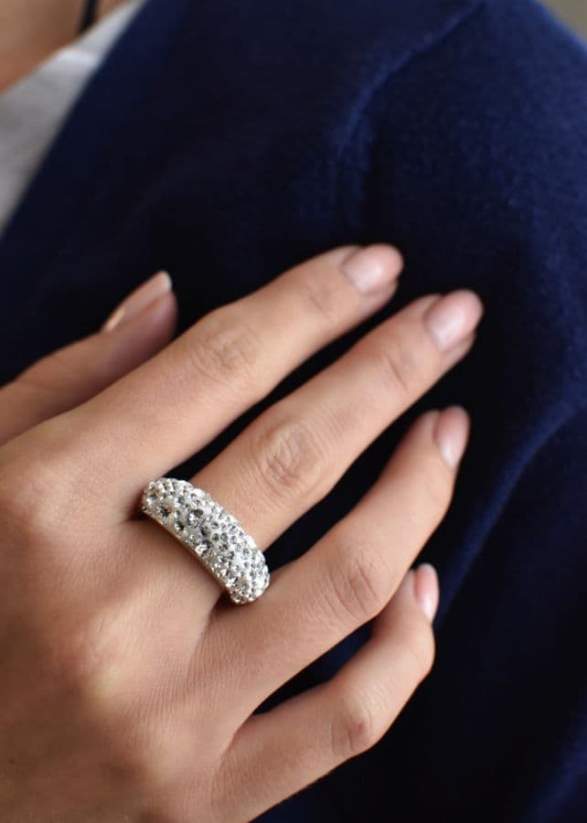 Stříbrný prsten s krystaly Swarovski bílý 35031.1 vel. 52 - náhled 2