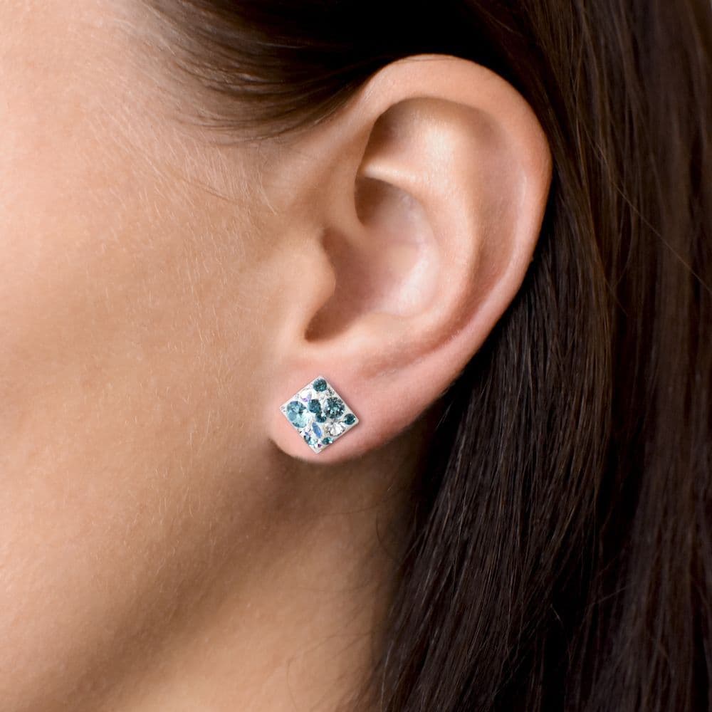 Sada šperků s krystaly Swarovski náušnice, řetízek a přívěsek modrý kosočtverec 39126.3 turquoise - náhled 3