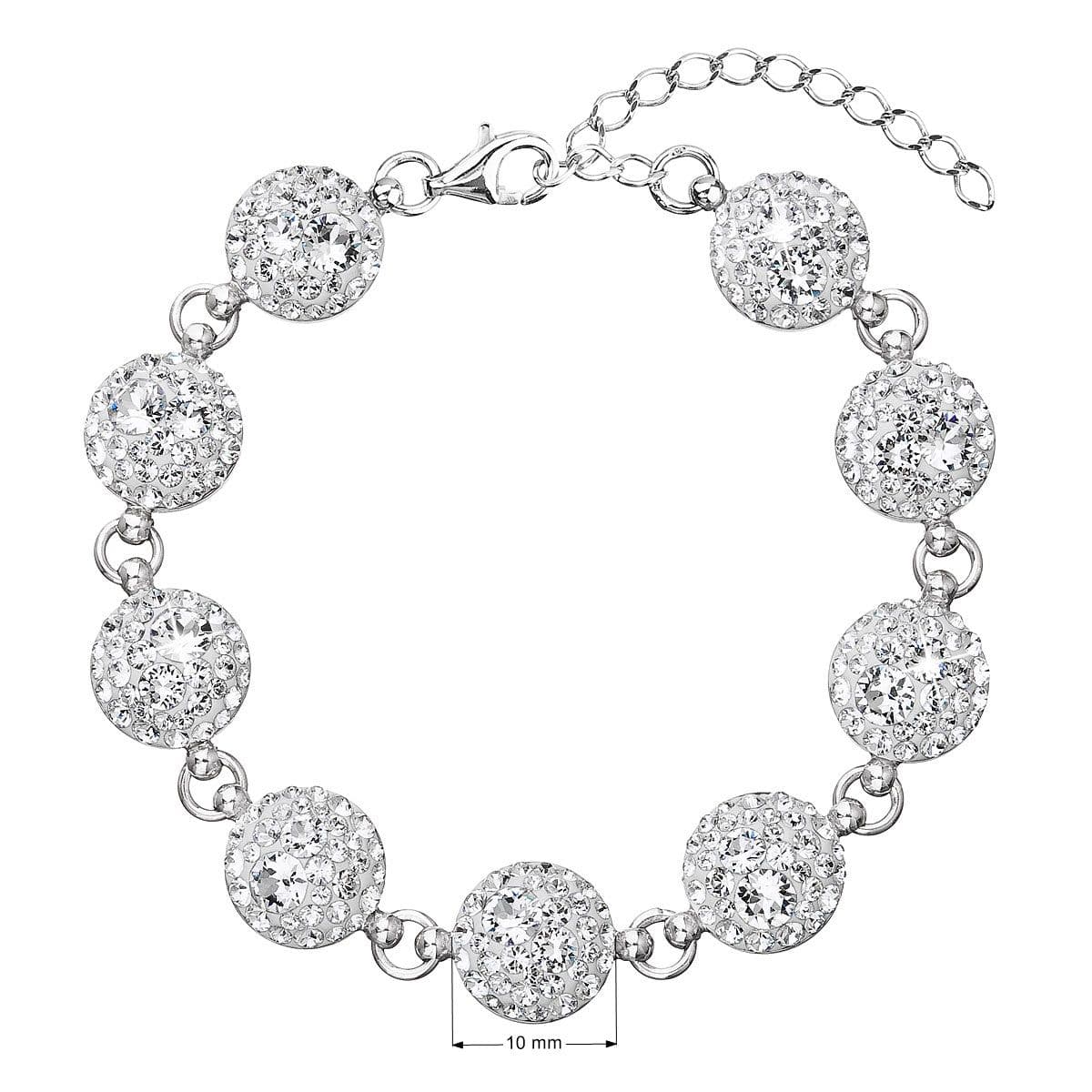 Stříbrný náramek se Swarovski krystaly bílý 33048.1 - náhled 3
