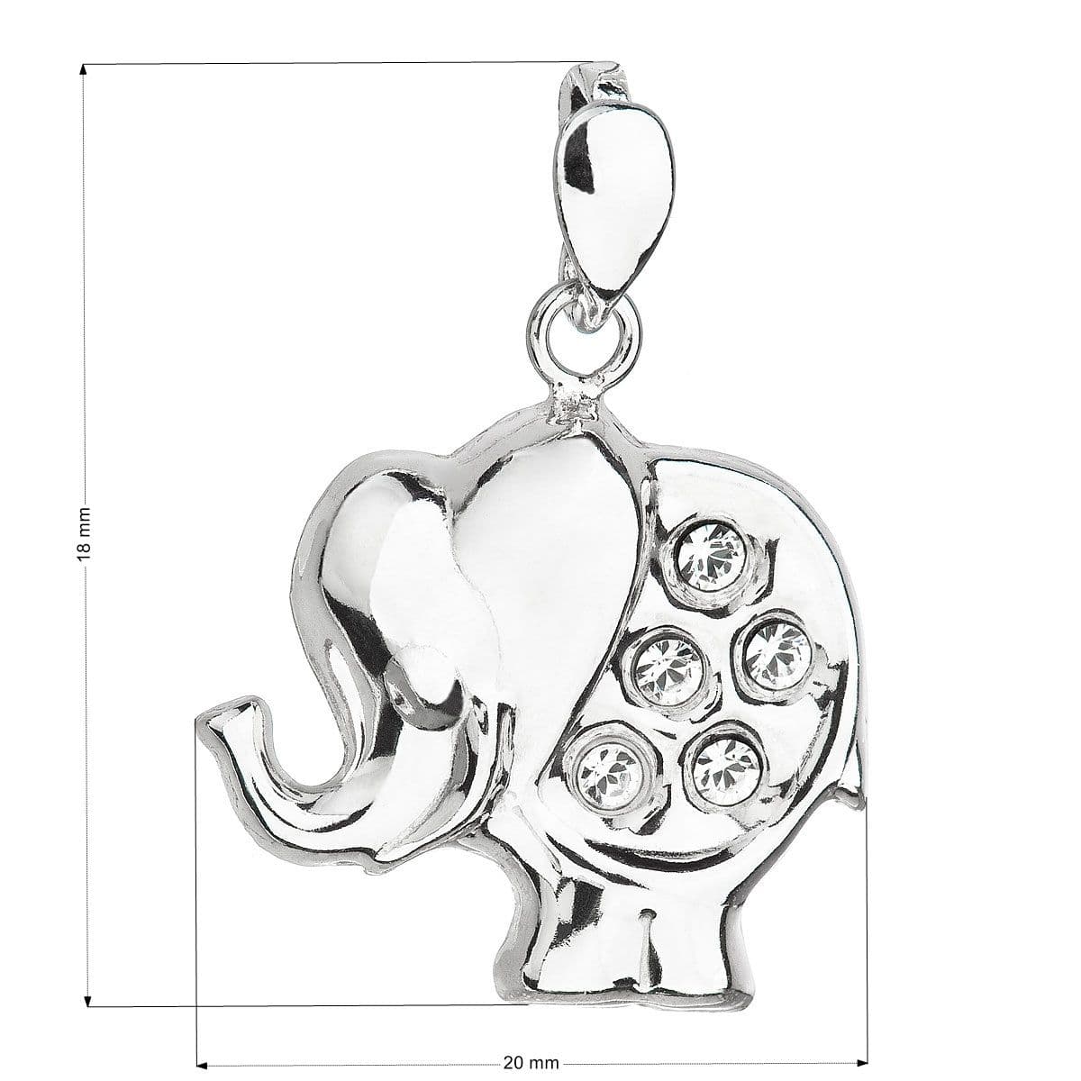 Stříbrný přívěsek s krystaly Swarovski bílý slon 34223.1 - náhled 2