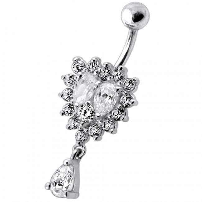 S4U Stříbrný piercing do pupíku (čirá/růžová) - BP01126-CP - náhled 3
