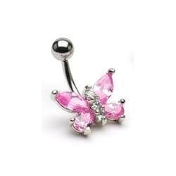 Piercing do pupíku - motýlek (barevné) - WP01011-AB - náhled 5