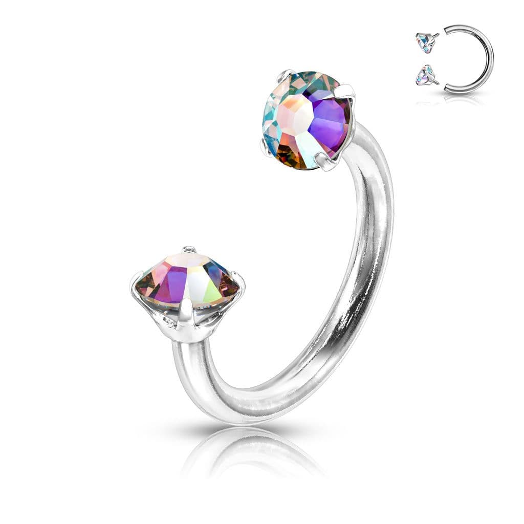 Piercing - podkova s vnitřním závitem (duhová) - náhled 1
