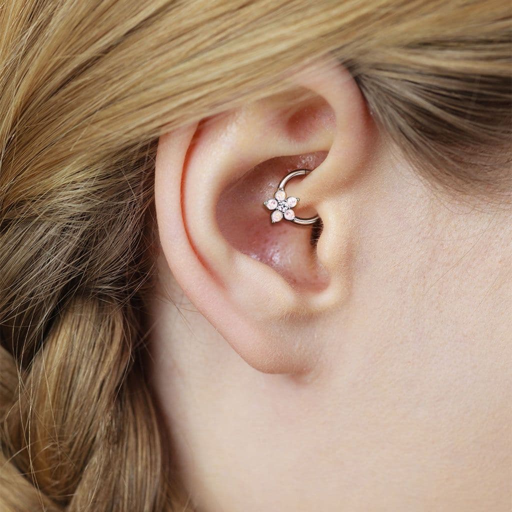 Piercing kruh segment s kytičkou 1,2 x 8 mm - náhled 4