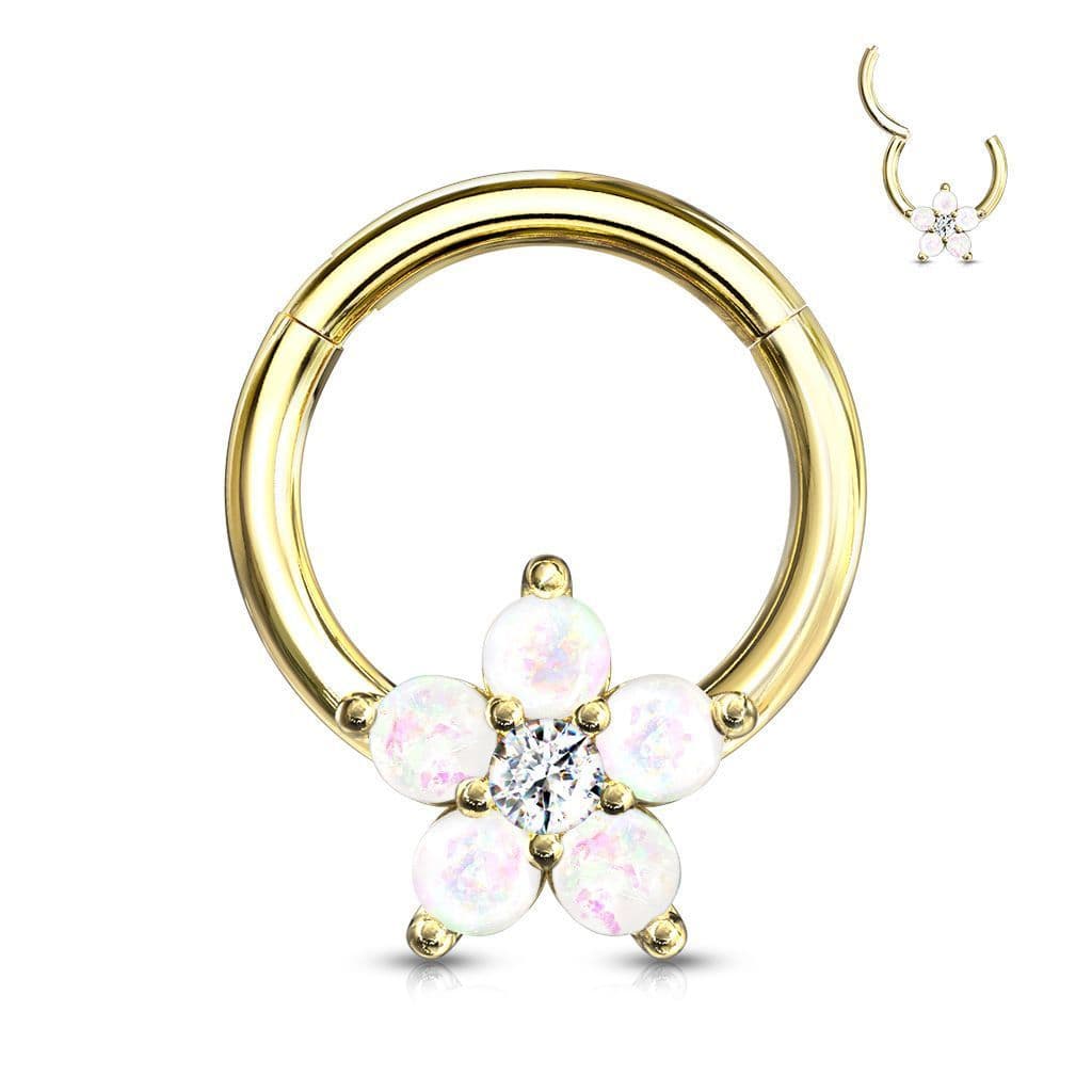 Piercing kruh segment s kytičkou 1,2 x 8 mm - náhled 1