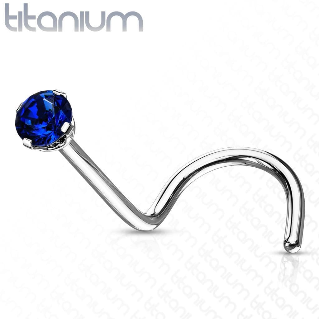 Zahnutý piercing do nosu - titan, kamínek 2 mm (duhová) - TIT1063AB-020 - náhled 4