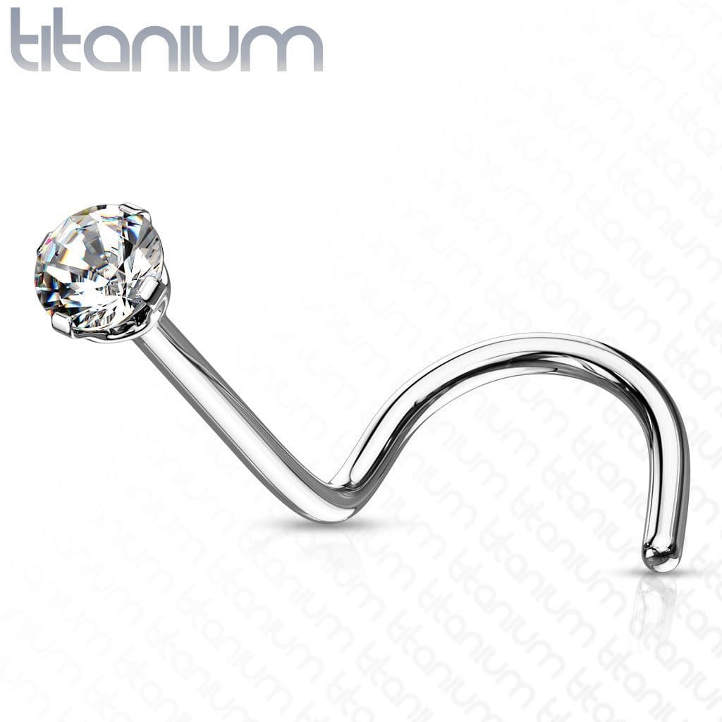 Zahnutý piercing do nosu - titan, kamínek 2 mm (duhová) - TIT1063AB-020 - náhled 5