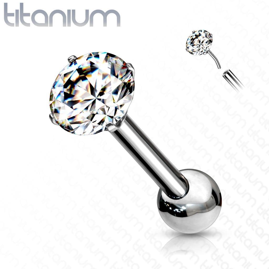 Cartilage piercing do ucha TITAN, 1,2 x 6mm zirkon 3 mm - TIT1125-1206-03 - náhled 1