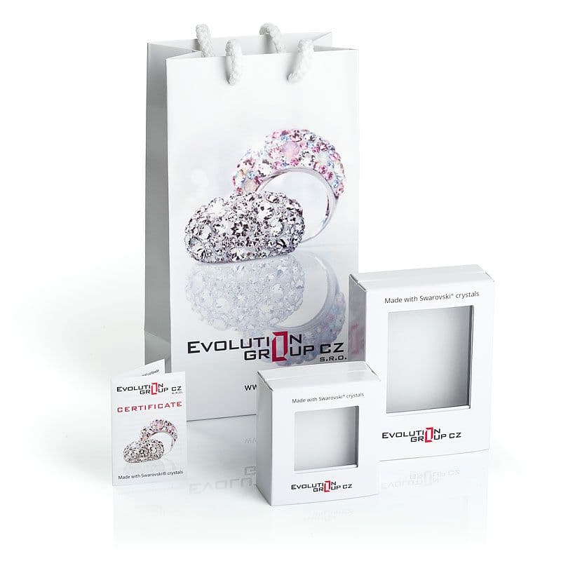 Stříbrné náušnice visací s krystaly Swarovski půlkruh 31280.2 ab - náhled 2