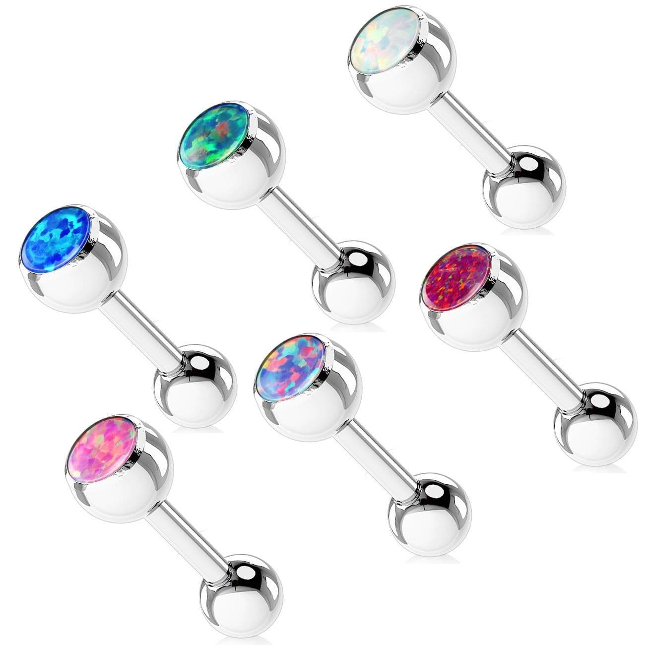 Piercing do jazyka s opálem (bílá) - náhled 2