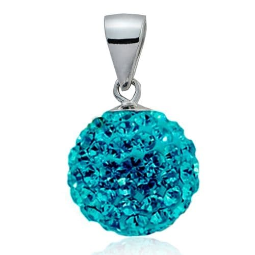 NUBIS Stříbrný přívěsek koule 10 mm s krystaly Crystals from Swarovski, Turquise - NS-SWAG-Q - náhled 3