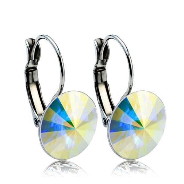 NUBIS Ocelové náušnice s krystaly Swarovski 12 mm, AB - NBS12-AB - náhled 3