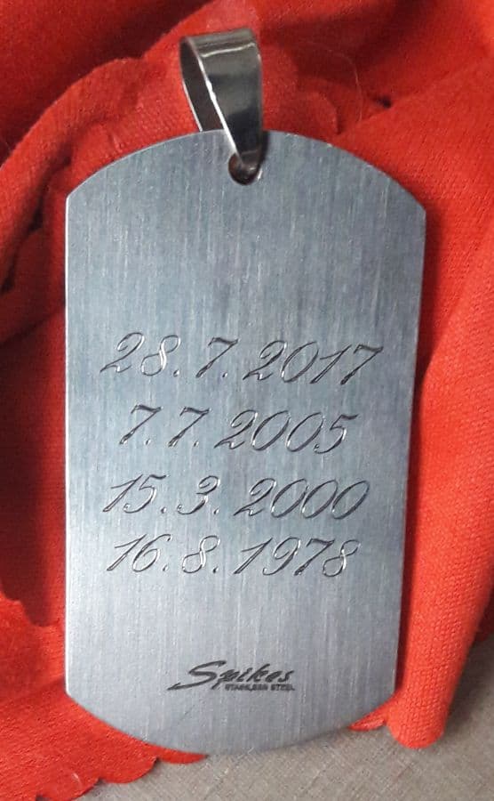 Přívěsek chirurgická ocel známka s kamínkem HWSSPM5832 - náhled 5