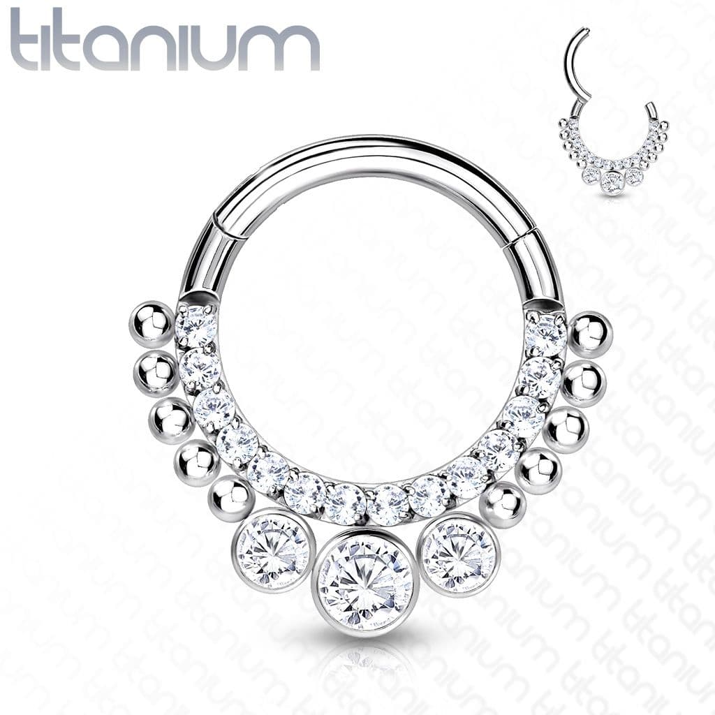 Segment ozdobný kruh - helix / cartilage / tragus piercing TITAN, 1,2 x 8 mm - TIT1127ST-1208