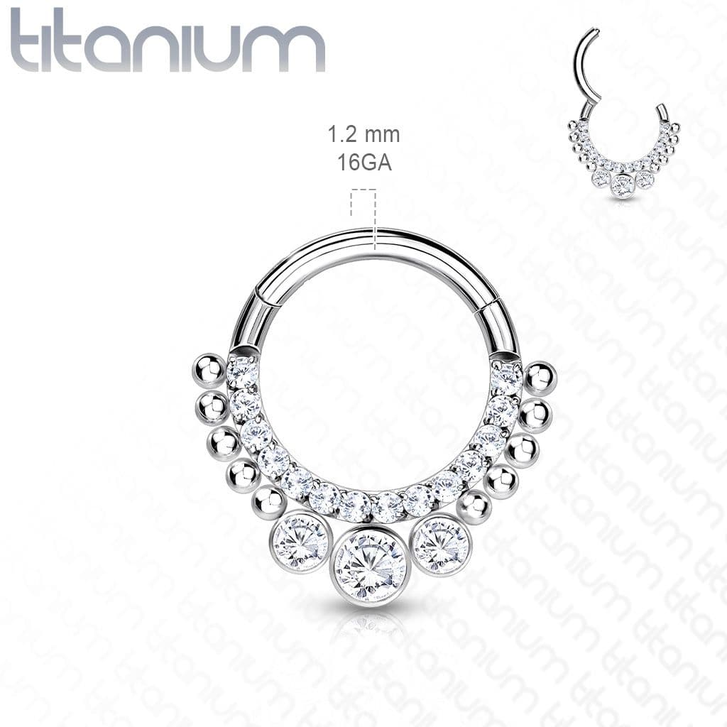 Segment ozdobný kruh - helix / cartilage / tragus piercing TITAN, 1,2 x 8 mm - TIT1127ST-1208 - náhled 2