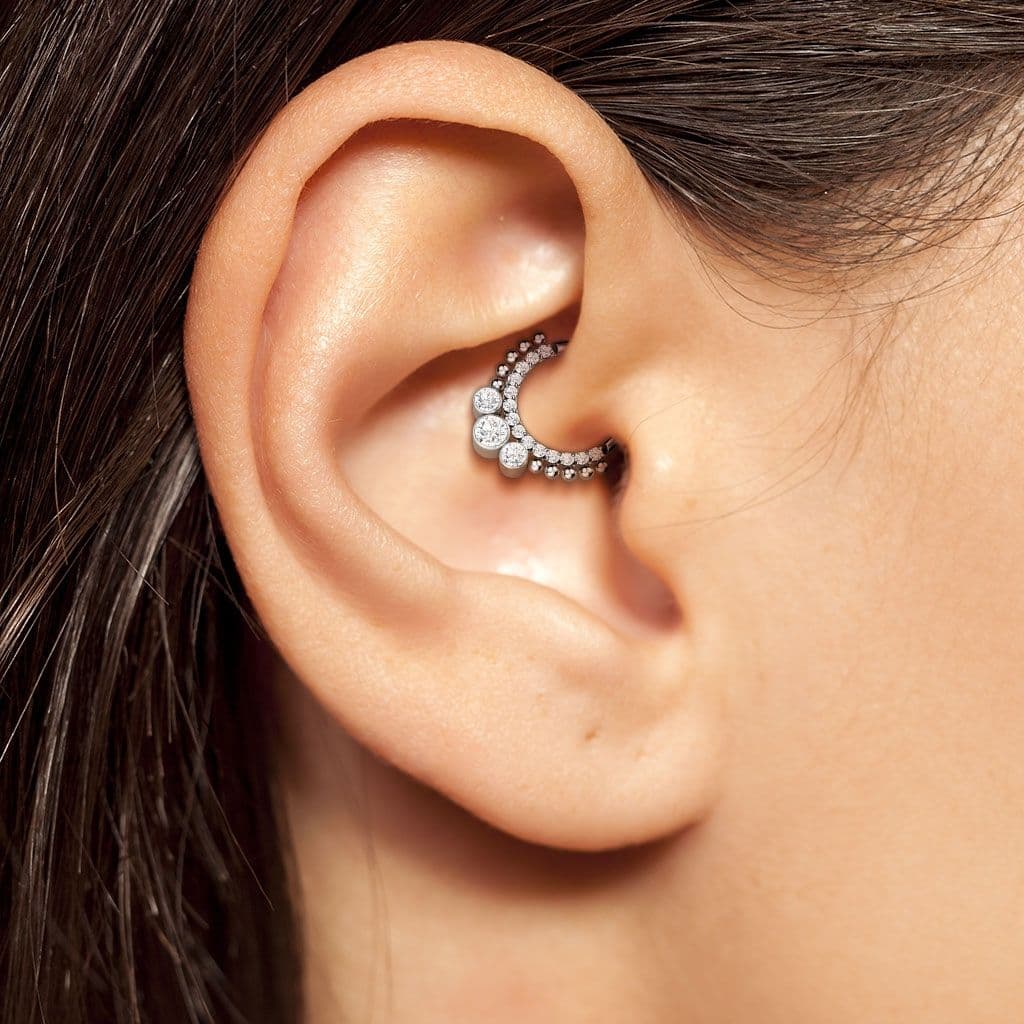 Segment ozdobný kruh - helix / cartilage / tragus piercing TITAN, 1,2 x 8 mm - TIT1127ST-1208 - náhled 3