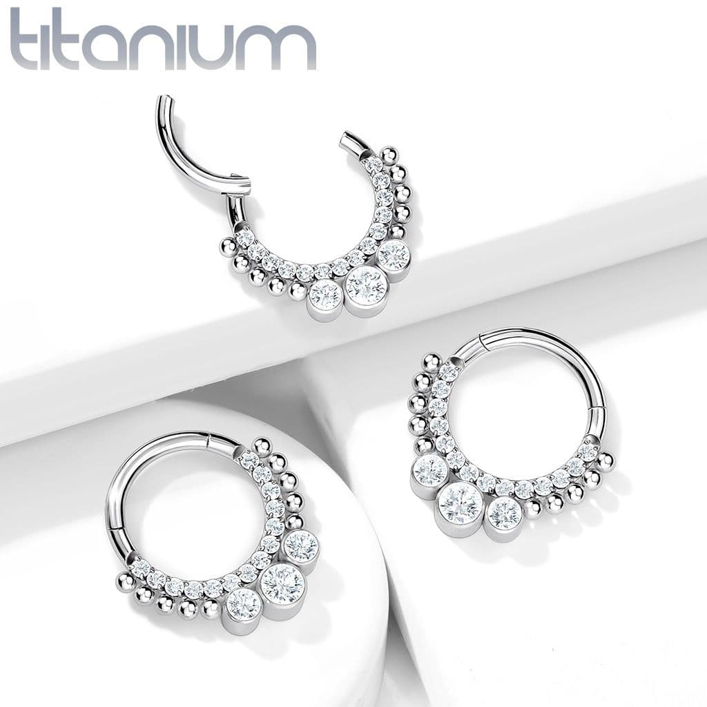 Segment ozdobný kruh - helix / cartilage / tragus piercing TITAN, 1,2 x 8 mm - TIT1127ST-1208 - náhled 4