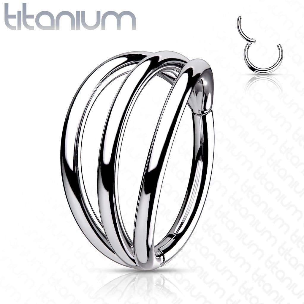 Segment trojitý kruh - helix / cartilage / tragus piercing TITAN (1,2 x 10 mm) - TIT1126ST-1210 - náhled 1