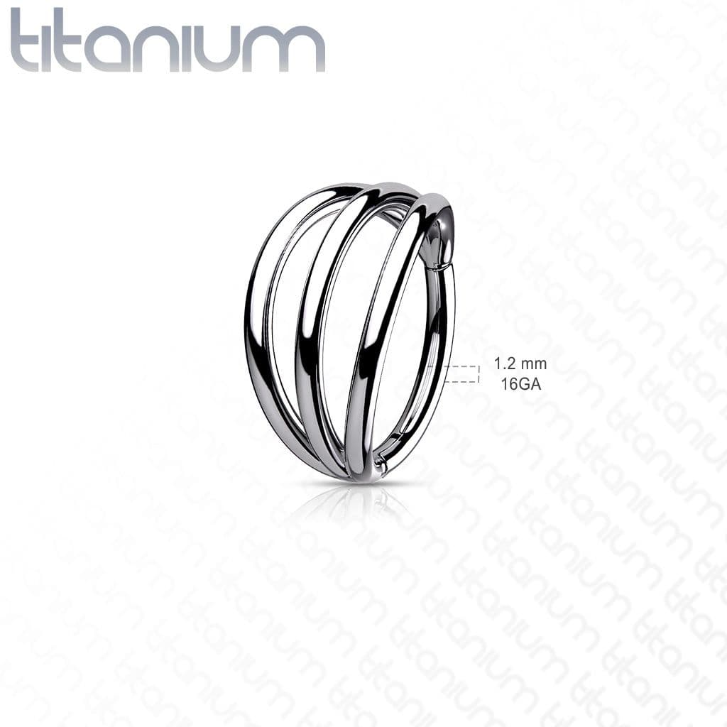 Segment trojitý kruh - helix / cartilage / tragus piercing TITAN (1,2 x 10 mm) - TIT1126ST-1210 - náhled 2