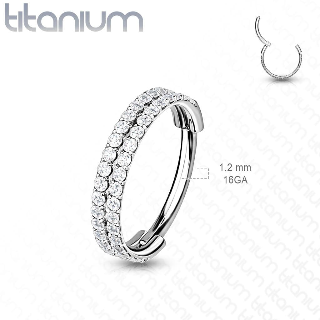 Kruh se zirkony - helix / cartilage / tragus piercing TITAN (1,2 x 8 mm) - TIT1129ST-1208 - náhled 2