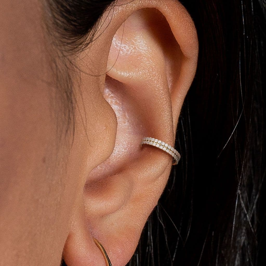 Kruh se zirkony - helix / cartilage / tragus piercing TITAN (1,2 x 8 mm) - TIT1129ST-1208 - náhled 3
